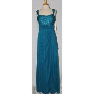 Eva USA #3094 Mother of the Bride Dress-Chiffon and Lace-Size 2X-TEAL-NEW W/Tags